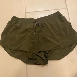 Olive green lululemon shorts